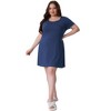 Women's Plus Size Soft Short Sleeve Ruffle Mini Loose Pajama Nightgowns - Agnes Orinda - 3 of 4