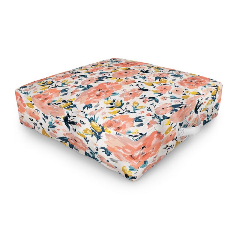 alison janssen Tropical Coral Floral Outdoor Floor Cushion - Deny Designs, 1 of 3