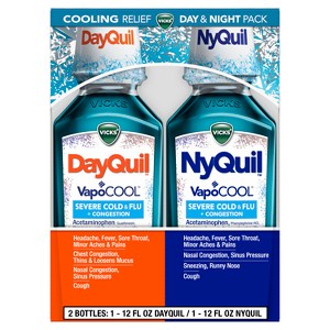 Vicks DayQuil & NyQuil Severe VapoCOOL Cold & Flu Medicine Liquid - 24 fl oz - 1 of 4