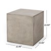 CAVINAS Modern Geometric Shape Patio End Table, Outdoor End Tables, Outdoor Lightweight Concrete Side Table, Minimalist Outdoor Side Table - 2 of 4