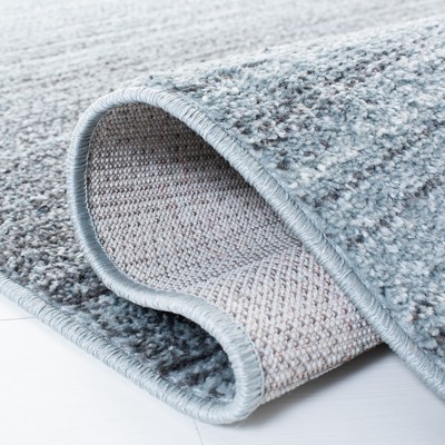Adirondack Grey and Light Grey Synthetic Runner Rug