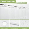 No Hook Shower Curtain with Snap in Liner Tufted Striped Bathroom Waterproof Washable 71Wx74H White - 4 of 4