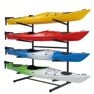 Freestanding Kayak Storage Rack, 4-Tier Kayak Stand for Indoor Outdoor ...