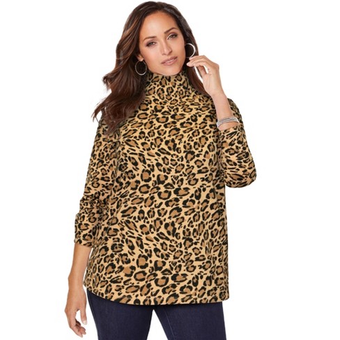 Womens leopard outlet print turtleneck