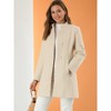 INSPIRE CHIC Women's Winter Stand Collar Single Breasted Mid-thigh Long Overcoat - 3 of 4