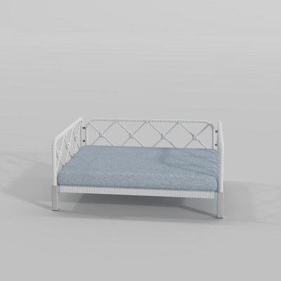 Bencmate Pet Beds Wicker Rattan Dog Sofa Bed Water Resistant with Cushion for Patio Garden Living Room Bedroom, Gray, 24.1"*20.1"*4.72"