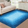 Washable Modern Bordered Rug Non Slip Low Pile Rug Soft Throw Floor Cover Foldable Indoor Carpet for Living Room Bedroom Office - 4 of 4