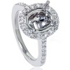 Pompeii3 3/4ct Oval Halo Vintage Ring Setting 14K White Gold - 4 of 4