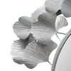 FONTOI Eden Round Wall Mirror with Gingko Leaf Frame Artistic Iron Accent for Living Room Bedroom or Hallway Wall Décor, Silver, 30.5"*30.5"*1" - 3 of 4