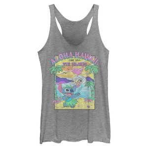 Womens Lilo & Stitch Aloha Hawaii Come Visit the Islands Racerback Tank - 1 of 4