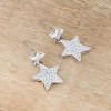 Slickblue Simple 0.5ct CZ Rhodium Star Drop Earrings for Women, Clear Round Cubic Zirconia, Post Back, Silver Plating - 3 of 3