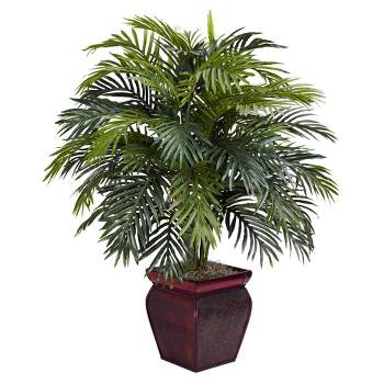 38" x 32" Artificial Areca with Decorative Planter - Nearly Natural