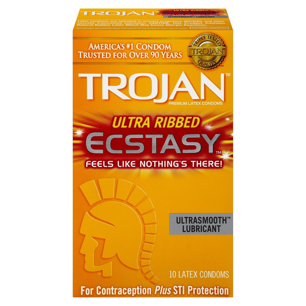 UPC 022600947325 product image for Trojan Ultra Ribbed Ecstasy Lubricated Condoms - 10 Count | upcitemdb.com