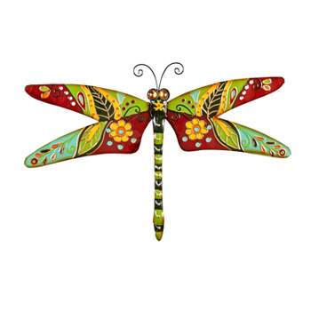Collections Etc Colorful Dragonfly Wall Art Sculptures - Set Of 3 13.75