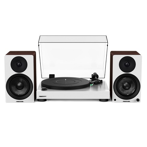 Bookshelf stereo with store turntable