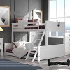 Twin Over Full Capri Wood Kids' Bunk Bed White - Hillsdale Furniture: Modern Loft, Built-In Guard Rails, Hardwood Frame - 3 of 4
