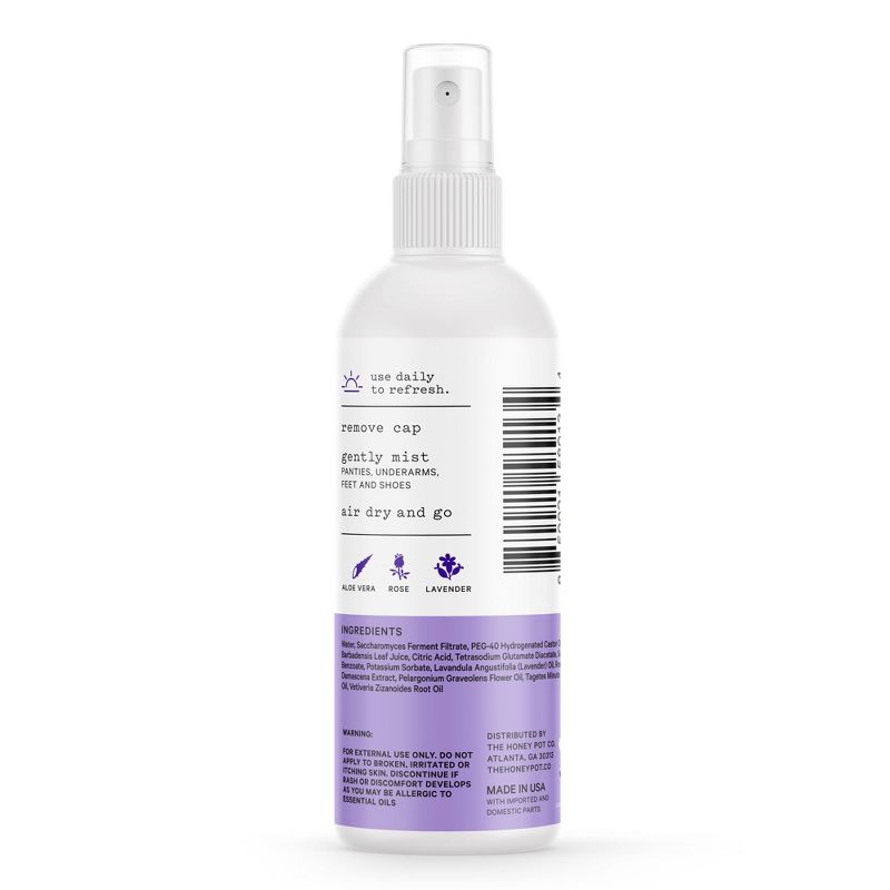 The Honey Pot Company, Refreshing Lavender Rose Panty and Body Plant-Derived Deodorant Spray - 4 fl oz, 3 of 13