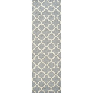 Cambridge CAM130 Hand Tufted Runner Rug - Silver/Ivory - 2'6"x12' - Safavieh. - 1 of 3