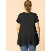 Agnes Orinda Women's Plus Size Ribbed Crew Neck Asymmetrical Hem Flowy Knit Casual Tunic Tops - 4 of 4