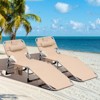 Gymax 1PCS/2PCS Outdoor Beach Lounge Chair Folding Chaise Lounge 5-Level Backrest Blue & Green/Blue/Turquoise/Gray/Black/Beige/Pink/Hot Pink - 2 of 4