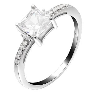 Morgan Engagement Ring Princess Cz Sterling Silver Women Ginger Lyne Collection - 1 of 4