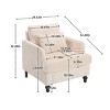 Deja Wood Frame Chenille Accent Chair, Modern Armchair for Living Room - Maison Boucle - 4 of 4