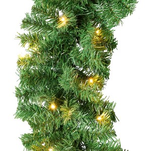 Best Choice Products 9ft Pre-Lit Pre-Decorated Garland w/ PVC Branch Tips, 50 Lights, Pine Cones, Berries - 1 of 4