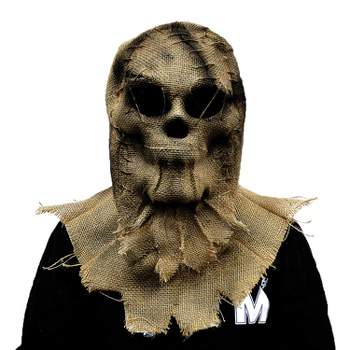 Halloween Express Adult Scarecrow 2 Burlap Costume Mask -  - Beige