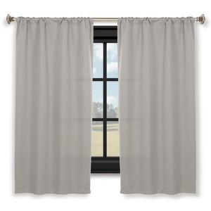 Classic Modern Solid Room Darkening Semi-Blackout Curtains, Grommets, Set of 2 by Blue Nile Mills - 1 of 4