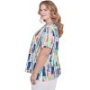 Alfred Dunner Women's Stained Glass Pleated Crew Neck Top - 4 of 4