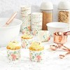 Sparkle and Bash 50 Pack Floral Cupcake Wrappers for Wedding, Watercolor Flower Paper Baking Cups and Liners for Tea Party- 2.25x2.75 In - 2 of 4