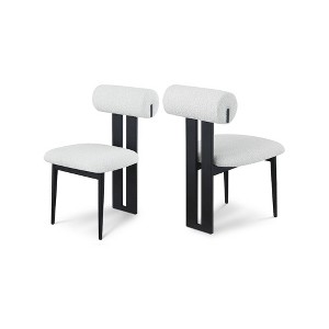 Meridian Furniture,Dario Boucle Fabric Dining Chair, Set of 2 - 1 of 4