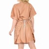 LA LEELA Women's House Daily Routine Evening Wear Vacation Casual Dailywear Holiday Loose House Dress Caftan Mini Loungewear Tunics 2X-3X Beige, Solid - 2 of 4