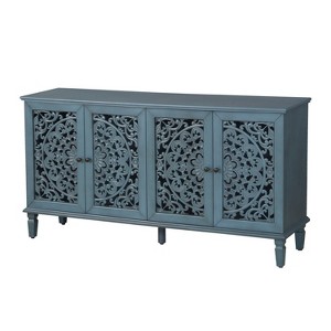 Dexmalle 60" Vintage Design Storage Cabinet with Floral Carvings  for Living Room - 1 of 4