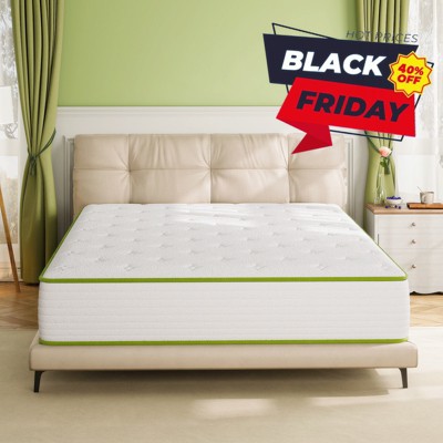 Swedrea Hybrid Mattress Breathable Medium Cooling Memory Foam Bed-in-a-Box White