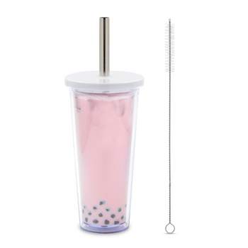 Blush Iridescent Cute Drink Tumbler  Reusable, Leak-proof, Travel, Clear  Plastic, Slim, Iced Coffee Cup With Seal, Screw-on-lid, And Straw, 24oz :  Target