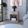 NicBex 16.69 inch Wide Nightstand with 1 Drawer, Side Table with Solid Wood Frame and Open Shelf,Bedside Table for Bedroom,Living Room,Gray/White/Black - 2 of 4