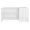 47.2" MDF Buffet Sideboard Cabinet with 2 Doors, Drawers, Adjustable Shelves and Metal Legs Wave Pattern for Dining Room, - 4 of 4