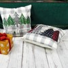 Christmas Pillow Covers 18x18 Inch Set of 2 Trees Red Black Green Grey Buffalo Plaid Decorative - 3 of 4