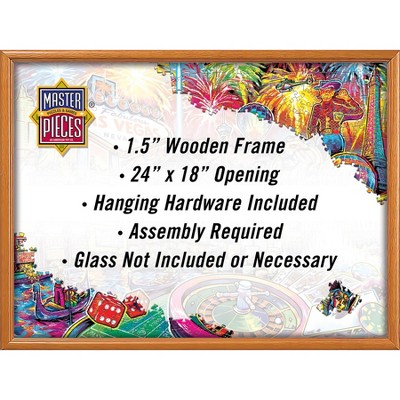 MasterPieces Puzzle Accessories - Natural Wood 300 to 750 Piece Puzzle  Frame, 18x24