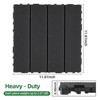 DSVIMOY 11.8" Patio Deck Tiles, 9pcs DIY Module Interlocking Decking Tiles, Floor Tile for Porch Poolside, Balcony, Black, 11.8"*11.8"*0.98" - 3 of 4