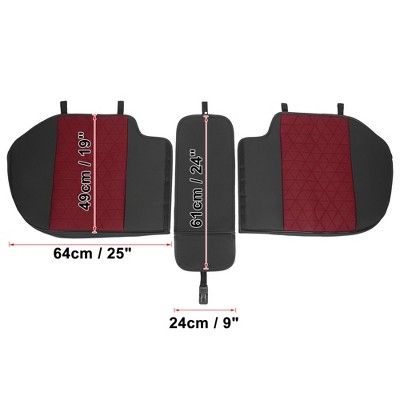 X-Autohaux Universal Comfortable PU Leather Automotive Seat Pads Black Red 1 Set