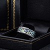 Jewelry Avalanche 8mm Beveled Honeycomb & Abalone Inlay Tungsten Carbide Mens Wedding Band - 4 of 4