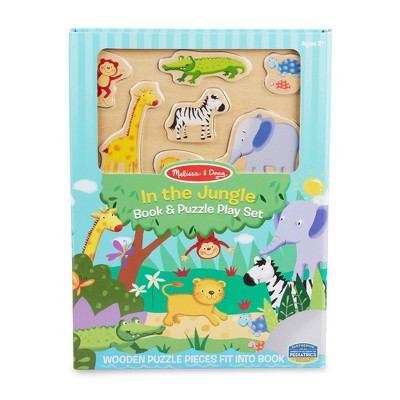 Melissa & Doug Book & Puzzle Play Set: In the Jungle