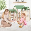 Costway Wooden Corner Dollhouse Playset with 36 Pieces of Furniture and Accessories - 2 of 4