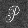 Avanti  Granite with Silver Script Monogram Bath Towel Letter   P - 2 of 3