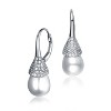 Guili Sterling Silver Clear Cubic Zirconia and Pearl Bulb Earrings in Elegant, Golden, or Rose Glow for a Timeless, Graceful, and Luxurious Sparkle - 3 of 3