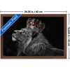 Trends International Reinders: Animals - Lion Crown Framed Wall Poster Prints Mahogany Framed Version 14.725" x 22.375" - 3 of 4