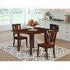 HomeStock 3-Piece Mahogany Finish Solid Wood Top Dining Table Set - 2 of 4