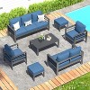 COWLOWN 7 Piece Blue Modern Aluminum Outdoor Patio Furniture Set, Ideal for Balcony, Porch, Lawn & Other Outdoor Spaces - 2 of 4